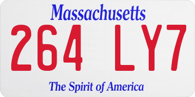 MA license plate 264LY7