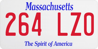 MA license plate 264LZ0
