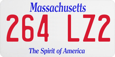 MA license plate 264LZ2
