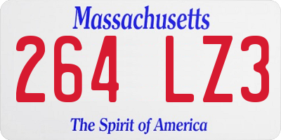 MA license plate 264LZ3