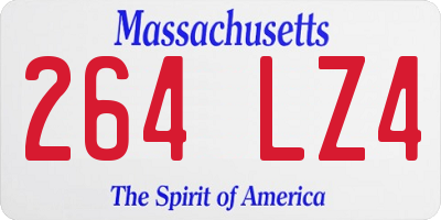 MA license plate 264LZ4