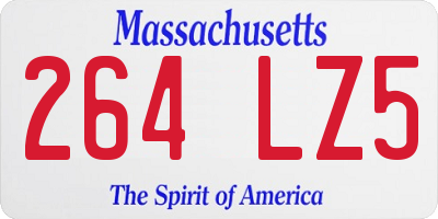 MA license plate 264LZ5