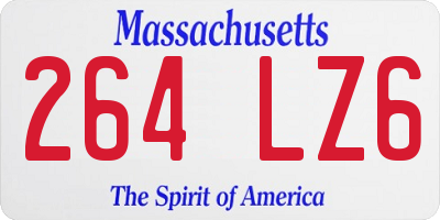 MA license plate 264LZ6
