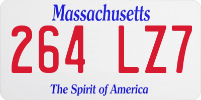 MA license plate 264LZ7