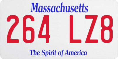 MA license plate 264LZ8