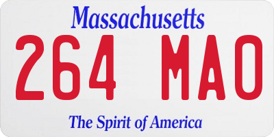 MA license plate 264MA0