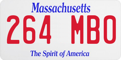 MA license plate 264MB0