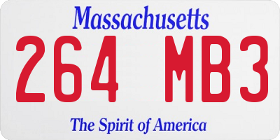 MA license plate 264MB3