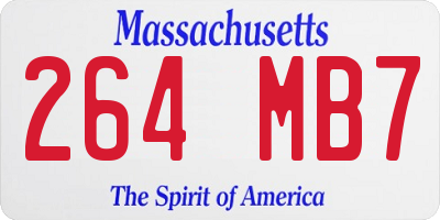 MA license plate 264MB7