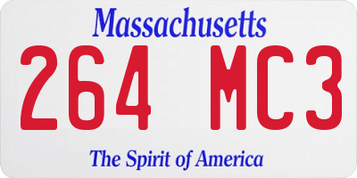 MA license plate 264MC3