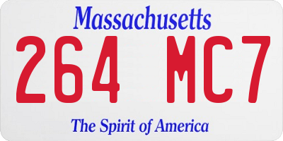 MA license plate 264MC7