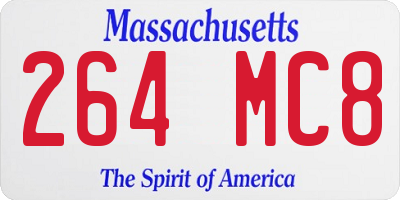MA license plate 264MC8