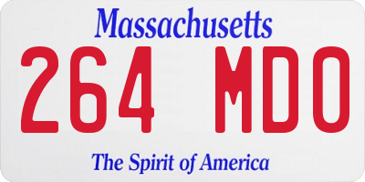 MA license plate 264MD0