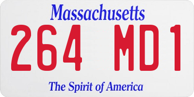 MA license plate 264MD1