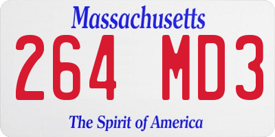 MA license plate 264MD3