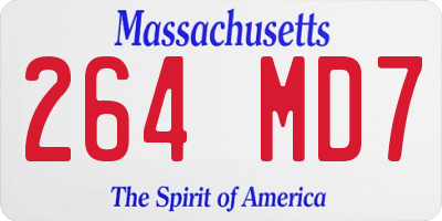 MA license plate 264MD7