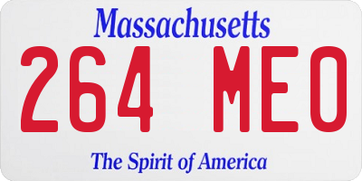 MA license plate 264ME0
