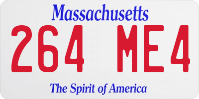 MA license plate 264ME4