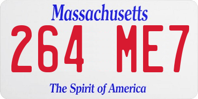 MA license plate 264ME7
