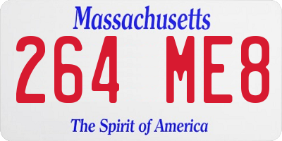 MA license plate 264ME8