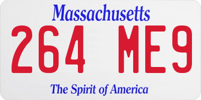 MA license plate 264ME9