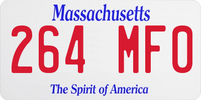 MA license plate 264MF0