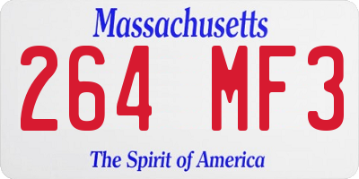 MA license plate 264MF3