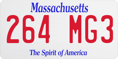 MA license plate 264MG3