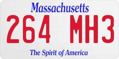 MA license plate 264MH3