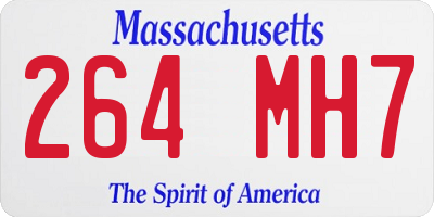 MA license plate 264MH7