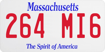 MA license plate 264MI6
