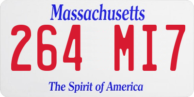 MA license plate 264MI7