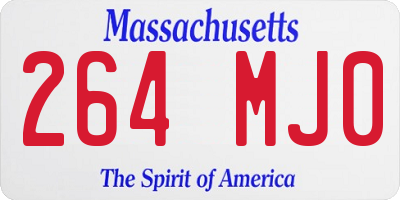MA license plate 264MJ0