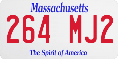 MA license plate 264MJ2