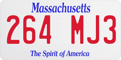 MA license plate 264MJ3