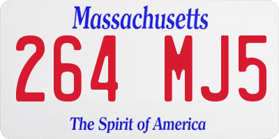 MA license plate 264MJ5