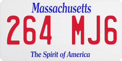 MA license plate 264MJ6