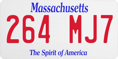 MA license plate 264MJ7