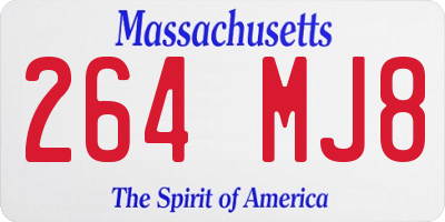 MA license plate 264MJ8