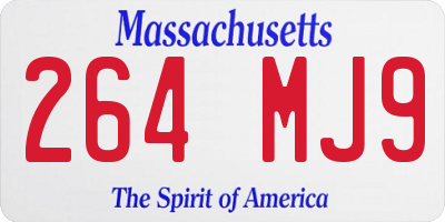 MA license plate 264MJ9
