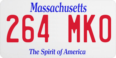 MA license plate 264MK0
