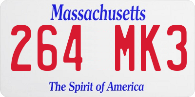 MA license plate 264MK3