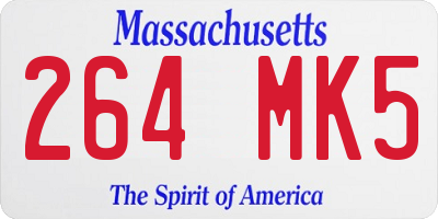 MA license plate 264MK5