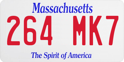 MA license plate 264MK7
