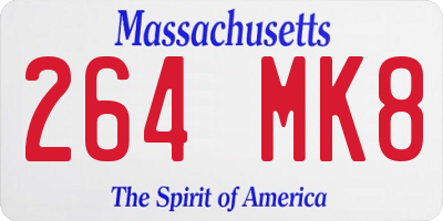 MA license plate 264MK8