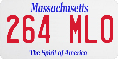 MA license plate 264ML0