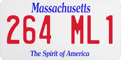 MA license plate 264ML1