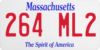 MA license plate 264ML2