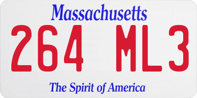 MA license plate 264ML3