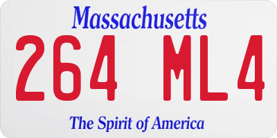 MA license plate 264ML4
